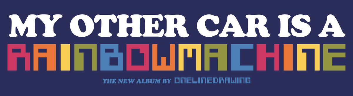 onelinedrawing 'RAINBOWMACHINE' Bumper Sticker